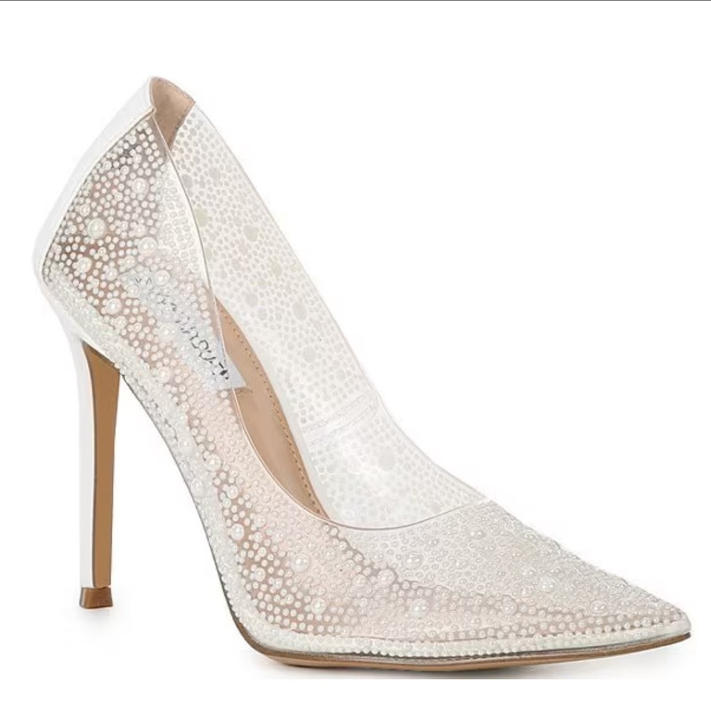 Steve Madden - Evelyn-P clear Pearl Stiletto Pump - Size 8